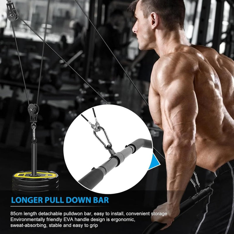 Load image into Gallery viewer, Fitness Cable lat Pulley Systeem, DIY Home Gym Machine Pulley System Fitness Kabel Katrol voor LAT Pulldowns, Biceps Krul, Triceps Extensions, Spieren Kweken Workout - happygetfit.com
