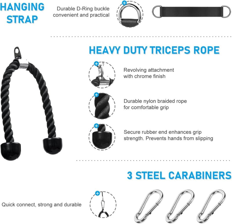 Load image into Gallery viewer, Fitness Cable lat Pulley Systeem, DIY Home Gym Machine Pulley System Fitness Kabel Katrol voor LAT Pulldowns, Biceps Krul, Triceps Extensions, Spieren Kweken Workout - happygetfit.com
