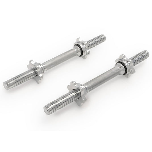 & Fitness Standard Threaded Dumbbell Handle Pairs – 14" and 24" Chrome Options with Star-Lock Collars, Solid Steel, Fits 1" Plates, Knurled Grip - happygetfit.com