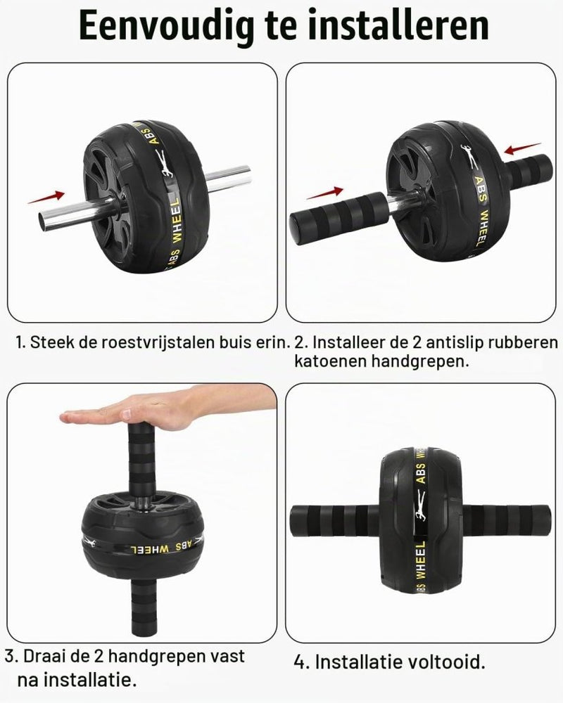 Załaduj obraz do przeglądarki galerii, Fitness trainingsset 6-in-1 met ab roller springtouw en push-up bars – fitness set – buikspiertrainer - happygetfit.com
