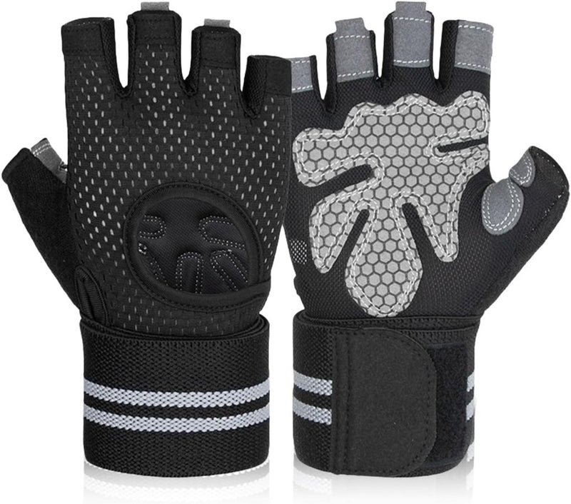 Załaduj obraz w przeglądarce galerii, Fitnesshandschoenen 1 paar met polssteun en antislip siliconen grip voor krachttraining en gewichtheffen – trainingshandschoenen – sporthandschoenen - happygetfit.com
