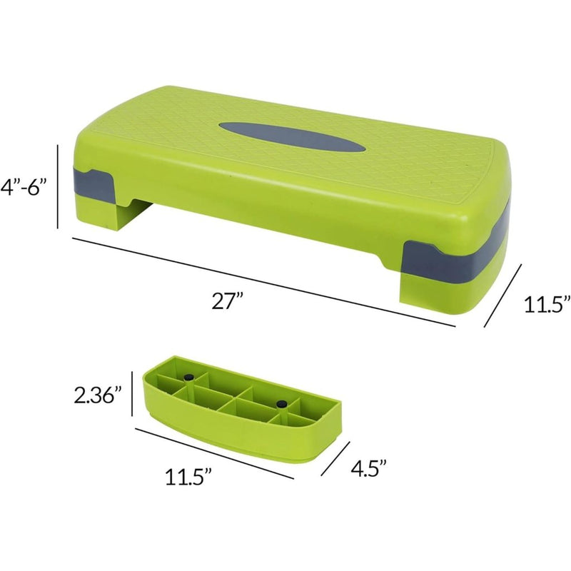 Laad afbeelding in Galerijviewer, Fitvids Aerobic Step Platform Trainer with Adjustable 2-Level Risers, 400 Pound Weight Capacity – Non-Slip Exercise Stepper - happygetfit.com
