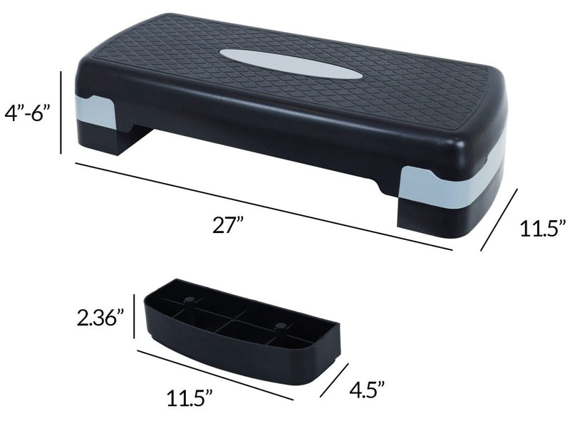 Laad afbeelding in Galerijviewer, Fitvids Aerobic Step Platform Trainer with Adjustable 2-Level Risers, 400 Pound Weight Capacity – Non-Slip Exercise Stepper - happygetfit.com
