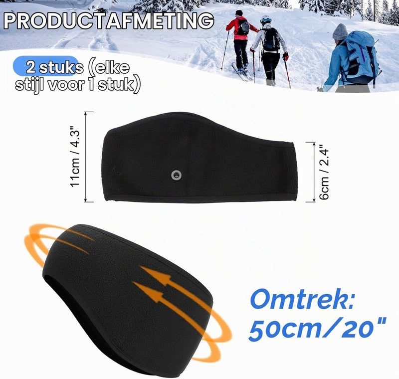 Carica immagine in Galleria Viewer, Fleece oorwarmers 2 stuks – warme sporthoofdbanden – hardloop fiets accessoires - happygetfit.com

