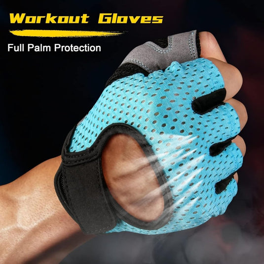 Flintronic Gymhandschoenen, Ademende Trainingshandschoenen met Microvezelstof, Antislip Siliconen Gewatteerde Handpalmbescherming en Extra Grip, voor Heren en Dames, Gewichtheffen/Crossfit/Fietsen - happygetfit.com