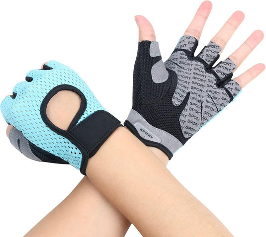 Flintronic Gymhandschoenen, Ademende Trainingshandschoenen met Microvezelstof, Antislip Siliconen Gewatteerde Handpalmbescherming en Extra Grip, voor Heren en Dames, Gewichtheffen/Crossfit/Fietsen - happygetfit.com