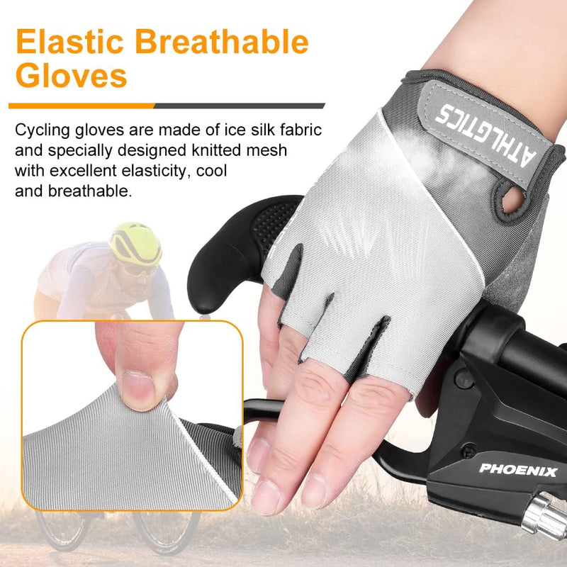 Laden Sie das Bild in Galerie -Viewer, Flintronic Gymhandschoenen, Ademende Trainingshandschoenen met Microvezelstof, Antislip Siliconen Gewatteerde Handpalmbescherming en Extra Grip, voor Heren en Dames, Gewichtheffen/Crossfit/Fietsen - happygetfit.com
