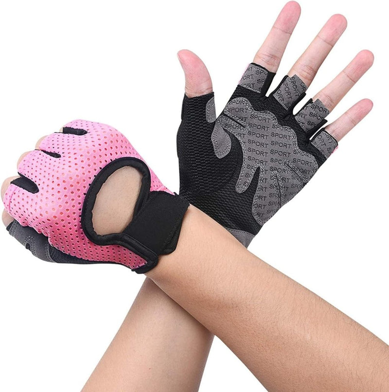 Laad afbeelding in Galerijviewer, Flintronic Gymhandschoenen, Ademende Trainingshandschoenen met Microvezelstof, Antislip Siliconen Gewatteerde Handpalmbescherming en Extra Grip, voor Heren en Dames, Gewichtheffen/Crossfit/Fietsen - happygetfit.com
