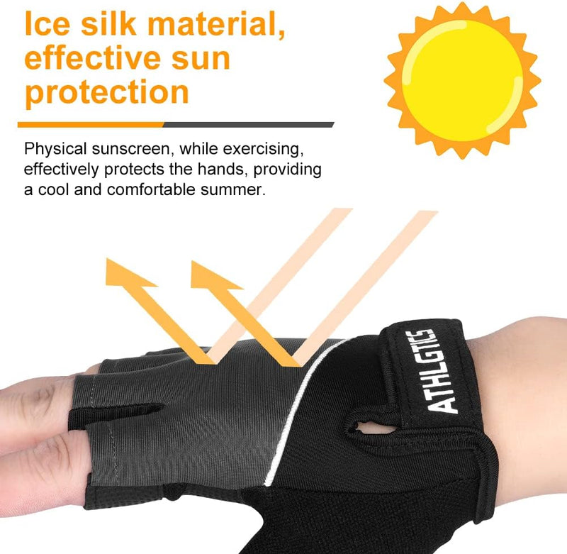 Laad afbeelding in Galerijviewer, Flintronic Gymhandschoenen, Ademende Trainingshandschoenen met Microvezelstof, Antislip Siliconen Gewatteerde Handpalmbescherming en Extra Grip, voor Heren en Dames, Gewichtheffen/Crossfit/Fietsen - happygetfit.com

