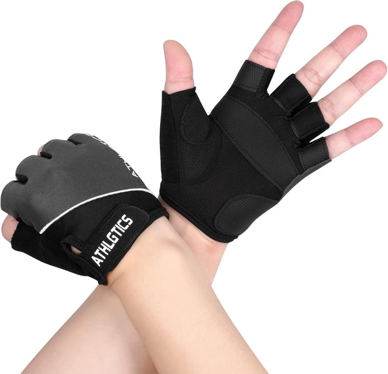 Laad afbeelding in Galerijviewer, Flintronic Gymhandschoenen, Ademende Trainingshandschoenen met Microvezelstof, Antislip Siliconen Gewatteerde Handpalmbescherming en Extra Grip, voor Heren en Dames, Gewichtheffen/Crossfit/Fietsen - happygetfit.com
