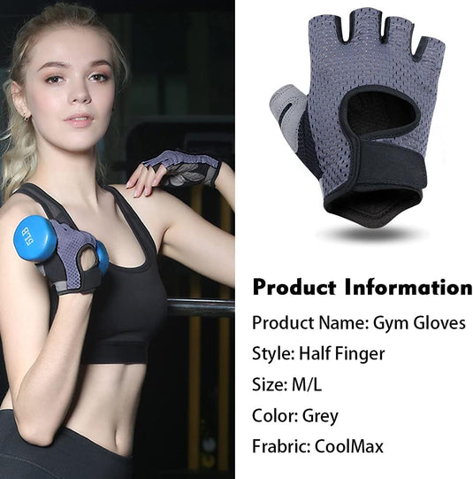 Flintronic Gymhandschoenen, Ademende Trainingshandschoenen met Microvezelstof, Antislip Siliconen Gewatteerde Handpalmbescherming en Extra Grip, voor Heren en Dames, Gewichtheffen/Crossfit/Fietsen - happygetfit.com