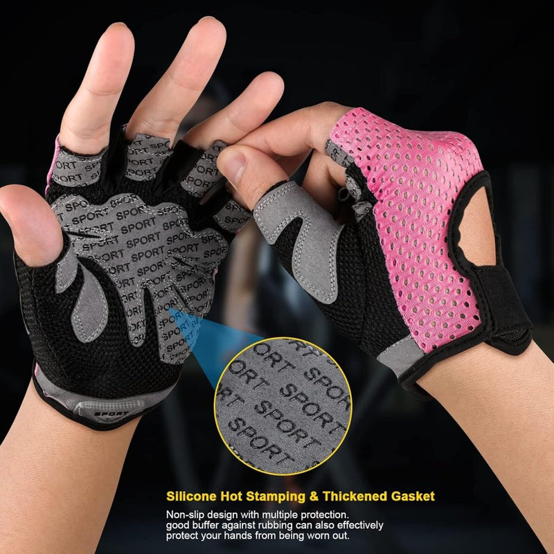 Laad afbeelding in Galerijviewer, Flintronic Gymhandschoenen, Ademende Trainingshandschoenen met Microvezelstof, Antislip Siliconen Gewatteerde Handpalmbescherming en Extra Grip, voor Heren en Dames, Gewichtheffen/Crossfit/Fietsen - happygetfit.com
