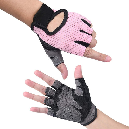 Flintronic Gymhandschoenen, Ademende Trainingshandschoenen met Microvezelstof, Antislip Siliconen Gewatteerde Handpalmbescherming en Extra Grip, voor Heren en Dames, Gewichtheffen/Crossfit/Fietsen - happygetfit.com
