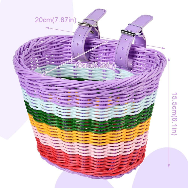 Laad afbeelding in Galerijviewer, Flintronic Kinderfietsmand, handgeweven fietsmand voor kinderen, fietsmand voor meisjes, jongens, kinderen, met fietsaccessoires - happygetfit.com
