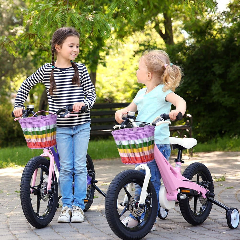 Laad afbeelding in Galerijviewer, Flintronic Kinderfietsmand, handgeweven fietsmand voor kinderen, fietsmand voor meisjes, jongens, kinderen, met fietsaccessoires - happygetfit.com
