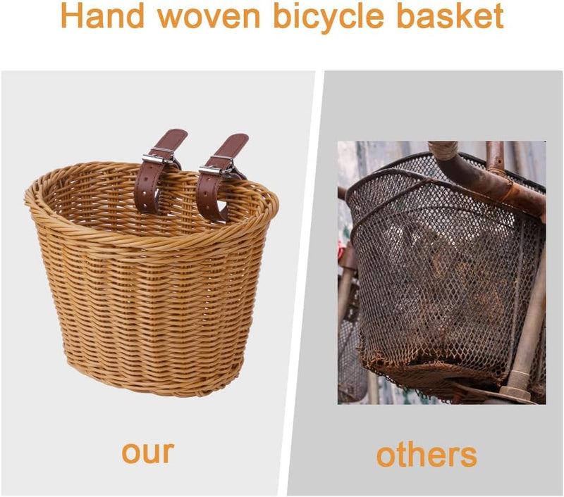 Laad afbeelding in Galerijviewer, Flintronic Kinderfietsmand, handgeweven fietsmand voor kinderen, fietsmand voor meisjes, jongens, kinderen, met fietsaccessoires - happygetfit.com

