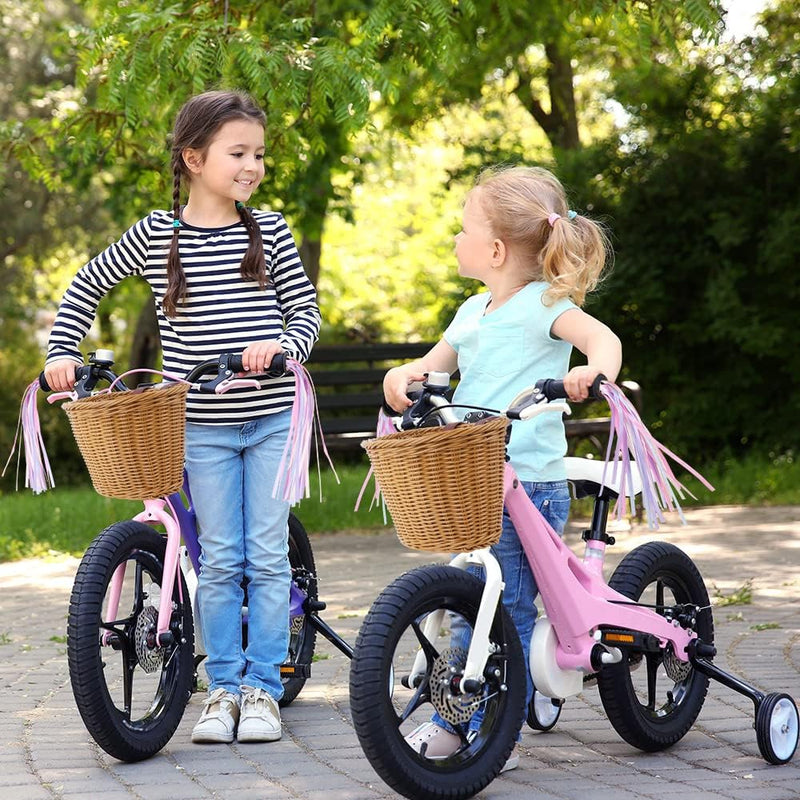 Laad afbeelding in Galerijviewer, Flintronic Kinderfietsmand, handgeweven fietsmand voor kinderen, fietsmand voor meisjes, jongens, kinderen, met fietsaccessoires - happygetfit.com
