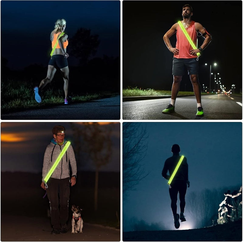 Laden Sie das Bild in Galerie -Viewer, flintronic Led-veiligheidsschouderriem, USB-oplaadbaar, led-lichtende enkele schouderriem met 3 verlichtingsmodi, voor mannen en vrouwen, nachtwandelingen, hardlopen, fietsen, joggen - happygetfit.com
