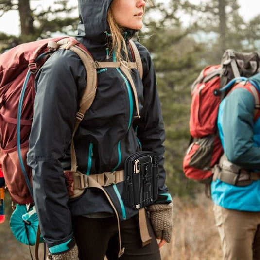 flintronic Tactische Heuptassen, Molle EDC Pouch, Outdoor Heuptas+Haak, Utility Gadget Riemtas met Mobiele Telefoon Holster voor Sport, Wandelen, Kamperen, Reizen-Zwart - happygetfit.com