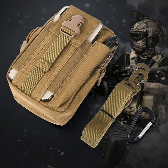flintronic Tactische Heuptassen, Molle EDC Pouch, Outdoor Heuptas+Haak, Utility Gadget Riemtas met Mobiele Telefoon Holster voor Sport, Wandelen, Kamperen, Reizen-Zwart - happygetfit.com