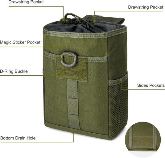 flintronic Tactische Heuptassen, Molle EDC Pouch, Outdoor Heuptas+Haak, Utility Gadget Riemtas met Mobiele Telefoon Holster voor Sport, Wandelen, Kamperen, Reizen-Zwart - happygetfit.com