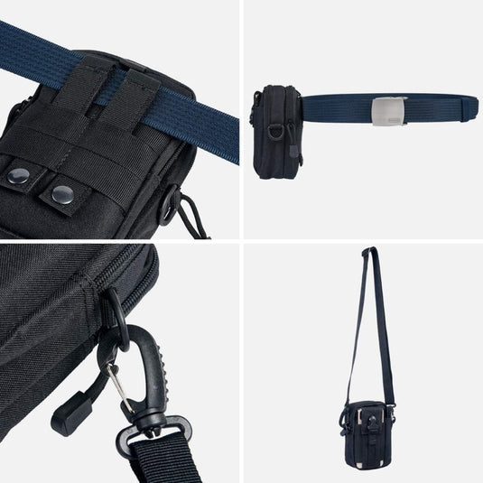flintronic Tactische Heuptassen, Molle EDC Pouch, Outdoor Heuptas+Haak, Utility Gadget Riemtas met Mobiele Telefoon Holster voor Sport, Wandelen, Kamperen, Reizen-Zwart - happygetfit.com