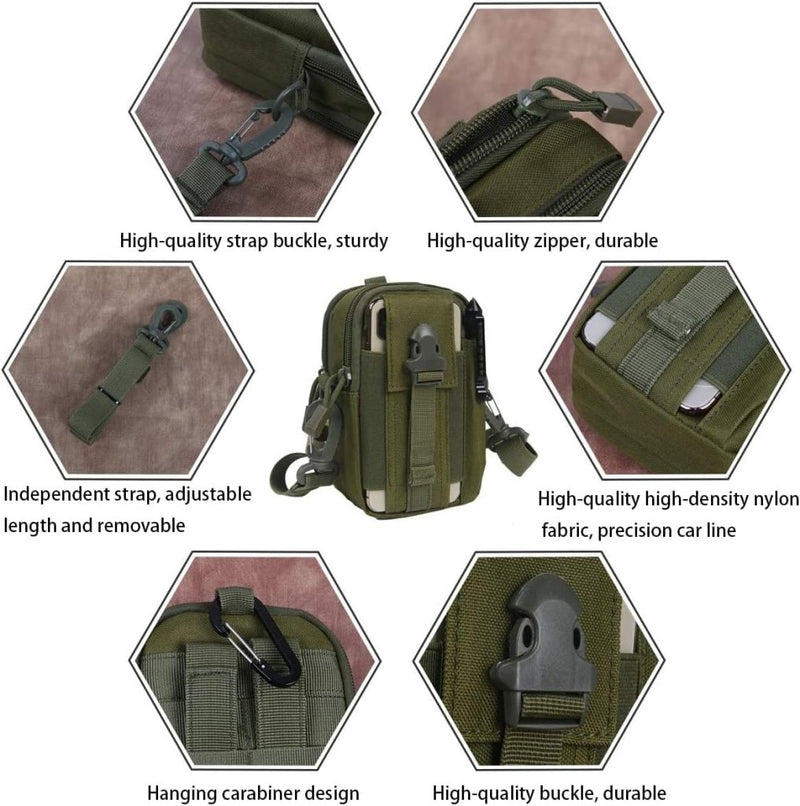 Laad afbeelding in Galerijviewer, flintronic Tactische Heuptassen, Molle EDC Pouch, Outdoor Heuptas+Haak, Utility Gadget Riemtas met Mobiele Telefoon Holster voor Sport, Wandelen, Kamperen, Reizen-Zwart - happygetfit.com
