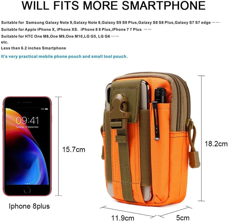 Laad afbeelding in Galerijviewer, flintronic Tactische Heuptassen, Molle EDC Pouch, Outdoor Heuptas+Haak, Utility Gadget Riemtas met Mobiele Telefoon Holster voor Sport, Wandelen, Kamperen, Reizen-Zwart - happygetfit.com
