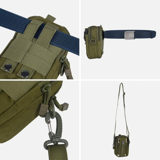 flintronic Tactische Heuptassen, Molle EDC Pouch, Outdoor Heuptas+Haak, Utility Gadget Riemtas met Mobiele Telefoon Holster voor Sport, Wandelen, Kamperen, Reizen-Zwart - happygetfit.com