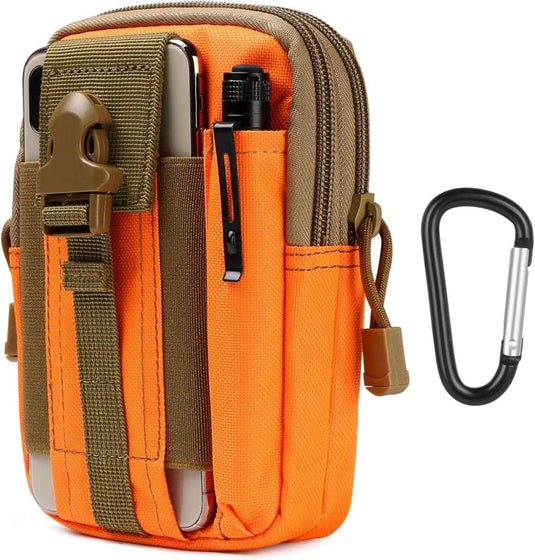 flintronic Tactische Heuptassen, Molle EDC Pouch, Outdoor Heuptas+Haak, Utility Gadget Riemtas met Mobiele Telefoon Holster voor Sport, Wandelen, Kamperen, Reizen-Zwart - happygetfit.com