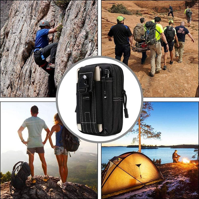 Laad afbeelding in Galerijviewer, flintronic Tactische Heuptassen, Molle EDC Pouch, Outdoor Heuptas+Haak, Utility Gadget Riemtas met Mobiele Telefoon Holster voor Sport, Wandelen, Kamperen, Reizen-Zwart - happygetfit.com
