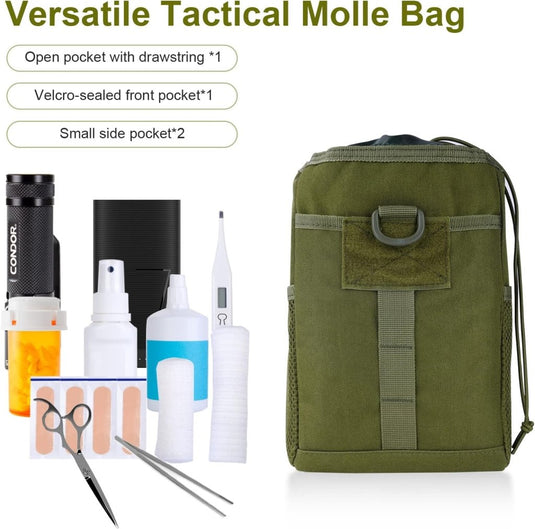 flintronic Tactische Heuptassen, Molle EDC Pouch, Outdoor Heuptas+Haak, Utility Gadget Riemtas met Mobiele Telefoon Holster voor Sport, Wandelen, Kamperen, Reizen-Zwart - happygetfit.com