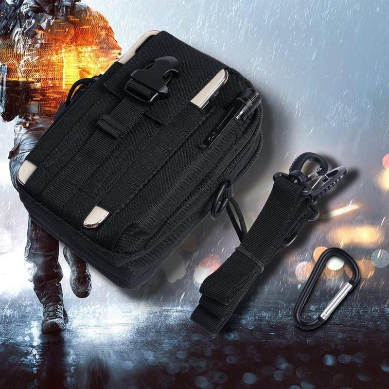 Laad afbeelding in Galerijviewer, flintronic Tactische Heuptassen, Molle EDC Pouch, Outdoor Heuptas+Haak, Utility Gadget Riemtas met Mobiele Telefoon Holster voor Sport, Wandelen, Kamperen, Reizen-Zwart - happygetfit.com
