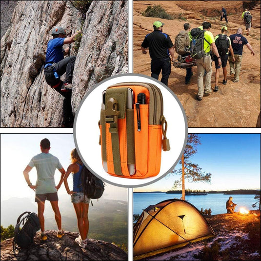 flintronic Tactische Heuptassen, Molle EDC Pouch, Outdoor Heuptas+Haak, Utility Gadget Riemtas met Mobiele Telefoon Holster voor Sport, Wandelen, Kamperen, Reizen-Zwart - happygetfit.com