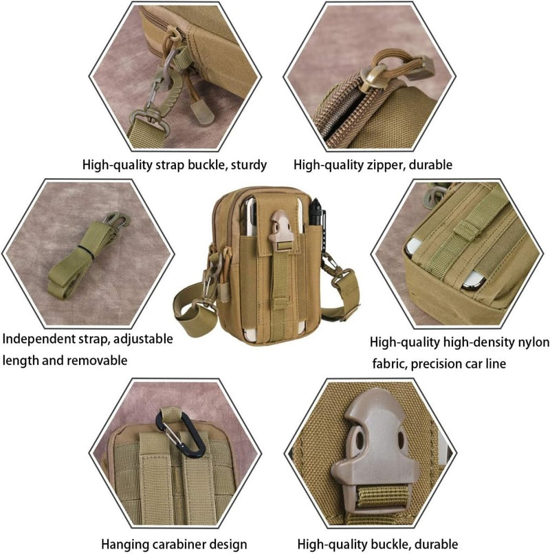 Laad afbeelding in Galerijviewer, flintronic Tactische Heuptassen, Molle EDC Pouch, Outdoor Heuptas+Haak, Utility Gadget Riemtas met Mobiele Telefoon Holster voor Sport, Wandelen, Kamperen, Reizen-Zwart - happygetfit.com
