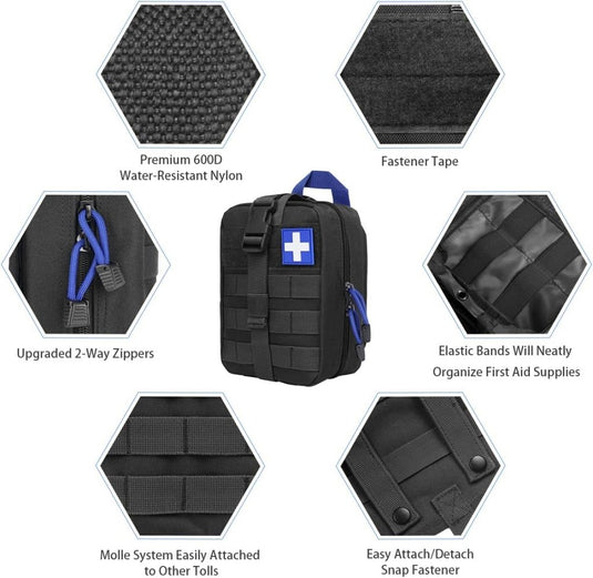 flintronic Tactische Heuptassen, Molle EDC Pouch, Outdoor Heuptas+Haak, Utility Gadget Riemtas met Mobiele Telefoon Holster voor Sport, Wandelen, Kamperen, Reizen-Zwart - happygetfit.com