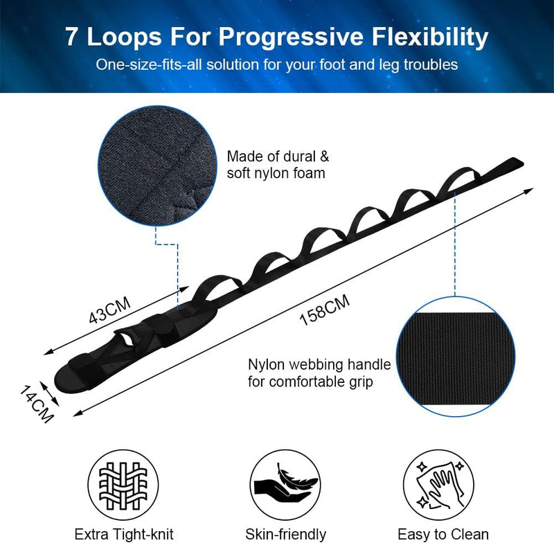 Load image into Gallery viewer, flintronic Yoga-stretchband, stretchband met 7 lussen, yoga stretchriem, zeer elastisch gymnastiekband met TPE-spanbanden, oefenlus voor het rekken van de beenspieren - happygetfit.com
