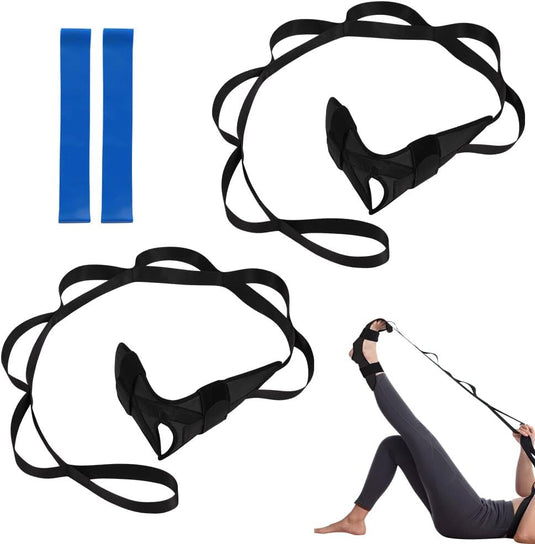 flintronic Yoga-stretchband, stretchband met 7 lussen, yoga stretchriem, zeer elastisch gymnastiekband met TPE-spanbanden, oefenlus voor het rekken van de beenspieren - happygetfit.com