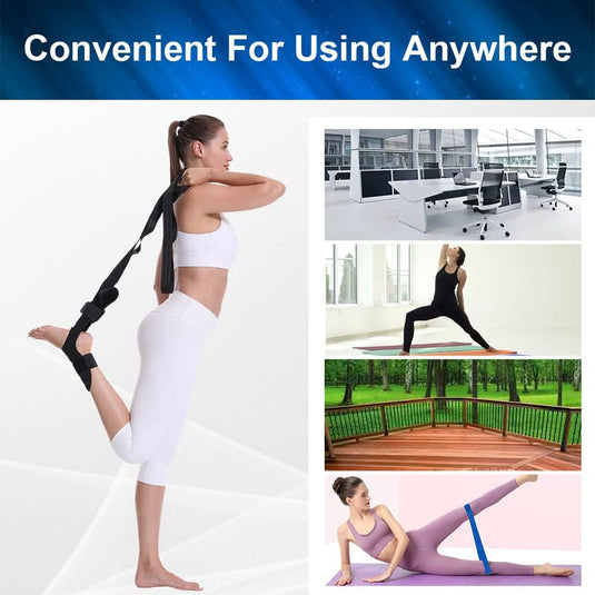 flintronic Yoga-stretchband, stretchband met 7 lussen, yoga stretchriem, zeer elastisch gymnastiekband met TPE-spanbanden, oefenlus voor het rekken van de beenspieren - happygetfit.com