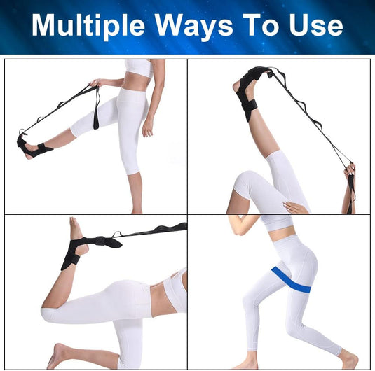 flintronic Yoga-stretchband, stretchband met 7 lussen, yoga stretchriem, zeer elastisch gymnastiekband met TPE-spanbanden, oefenlus voor het rekken van de beenspieren - happygetfit.com