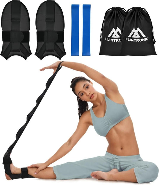 flintronic Yoga-stretchband, stretchband met 7 lussen, yoga stretchriem, zeer elastisch gymnastiekband met TPE-spanbanden, oefenlus voor het rekken van de beenspieren - happygetfit.com