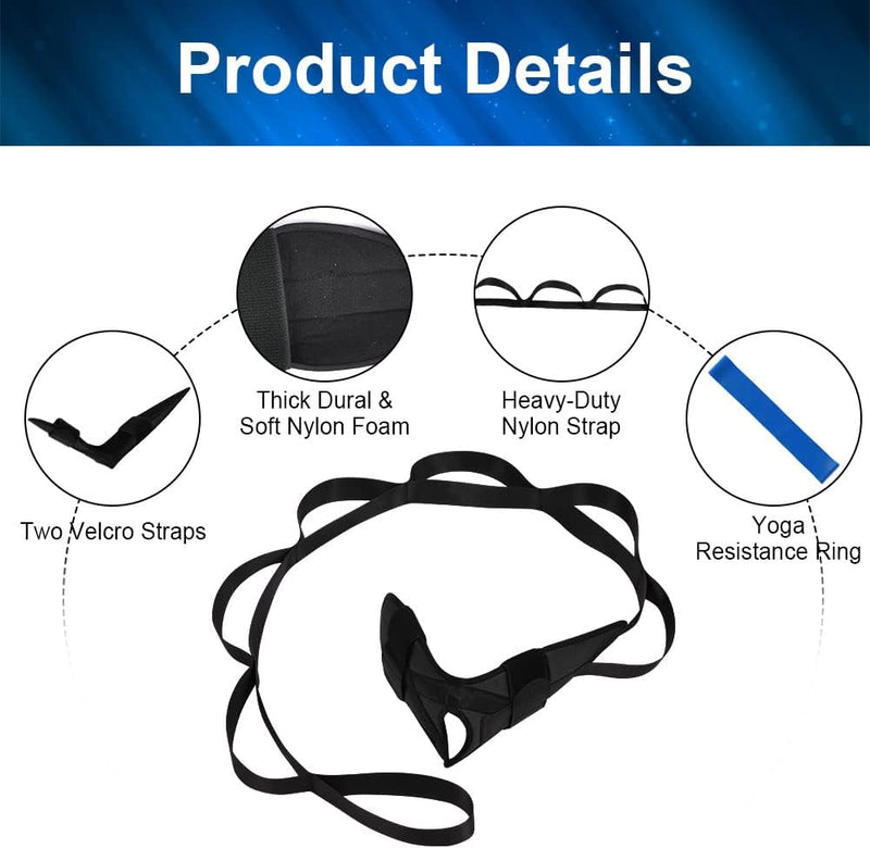 Load image into Gallery viewer, flintronic Yoga-stretchband, stretchband met 7 lussen, yoga stretchriem, zeer elastisch gymnastiekband met TPE-spanbanden, oefenlus voor het rekken van de beenspieren - happygetfit.com
