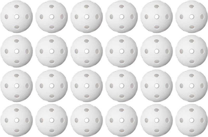 Bild im Galerie-Viewer laden, Floorballballen 24 stuks 72 mm van kunststof met 26 gaten en IFF-goedkeuring – unihockeyballen – zaalhockey - happygetfit.com
