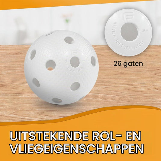 Floorballballen 24 stuks 72 mm van kunststof met 26 gaten en IFF-goedkeuring – unihockeyballen – zaalhockey - happygetfit.com