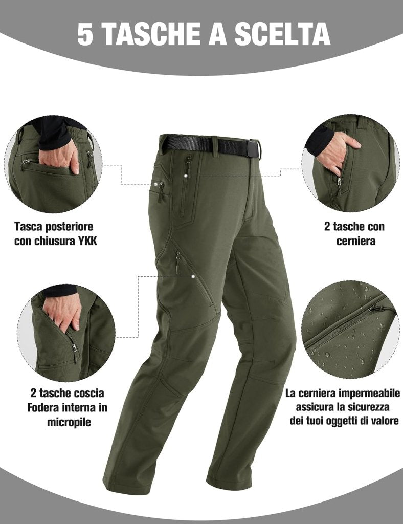 Load image into Gallery viewer, Free Soldier Winterskibroek voor heren, waterdicht, winddicht, softshell, gevoerd met fleece, voor wandelen. - happygetfit.com
