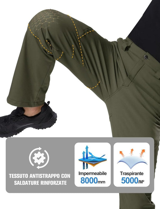 Free Soldier Winterskibroek voor heren, waterdicht, winddicht, softshell, gevoerd met fleece, voor wandelen. - happygetfit.com
