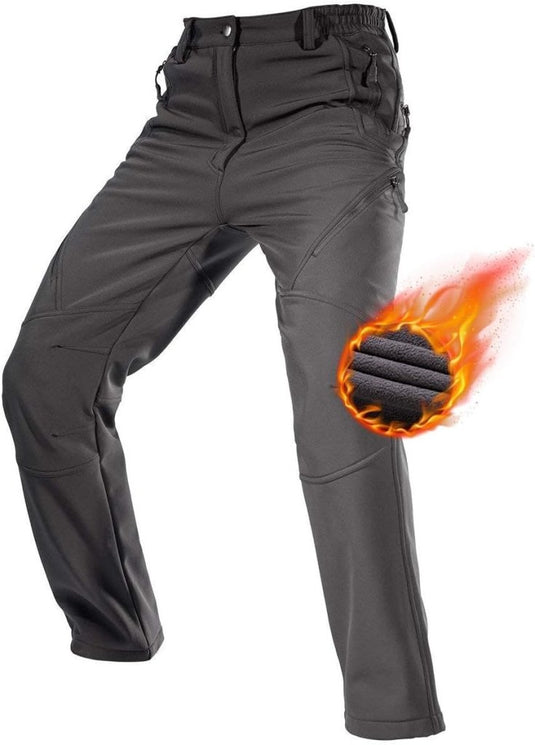 Free Soldier Winterskibroek voor heren, waterdicht, winddicht, softshell, gevoerd met fleece, voor wandelen. - happygetfit.com