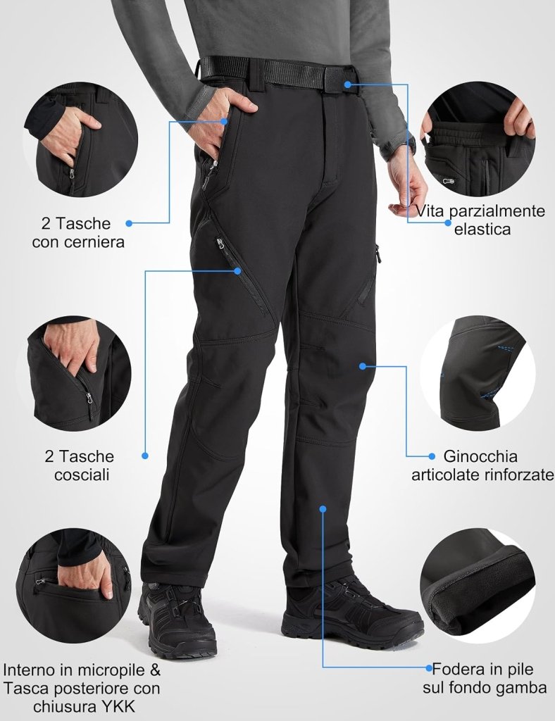 Load image into Gallery viewer, Free Soldier Winterskibroek voor heren, waterdicht, winddicht, softshell, gevoerd met fleece, voor wandelen. - happygetfit.com
