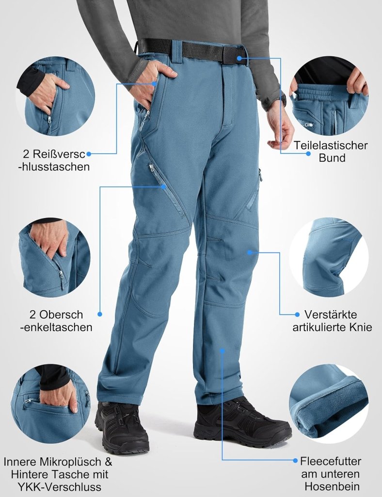 Load image into Gallery viewer, Free Soldier Winterskibroek voor heren, waterdicht, winddicht, softshell, gevoerd met fleece, voor wandelen. - happygetfit.com
