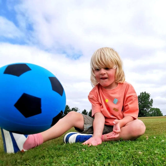 Fun Sport 20cm Football Indoor/Outdoor BLUE Soft Sponge Foam Soccer Ball Size 5 - happygetfit.com